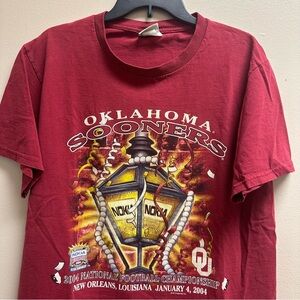 Vintage 2004 Oklahoma Sooners Sugar Bowl National Football T-shirt Size Medium